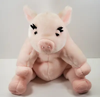 Macy's Atlanta Pricilla Rich's 12  Sitting Stuffed Animal Pink Pig Plush 2003 • $8.98