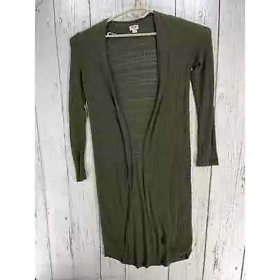 Mossimo Women Duster Cardigan Size Small Green Boho Artsy Stretchy Open Knit • $11.75