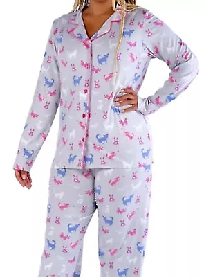 Nite Nite By Munki Munki Gray Dottie Dogs  2pc Pajamas Size Large / L - New • $36.95