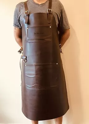 Genuine Handmade Brown Full Grain Butcher Woodwork Blacksmith Weld Leather Apron • $239