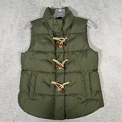 J Crew Vest Womens Size XS Green Puffer Down Full Toggle Zip Winter Outdoor • $19.99