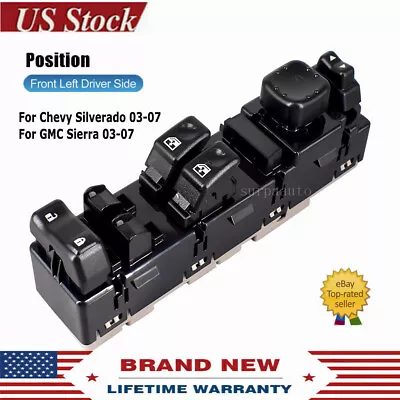 For Chevy Silverado GMC 03-07 Front Left Drive Side Power Window Switch 15883322 • $80.45
