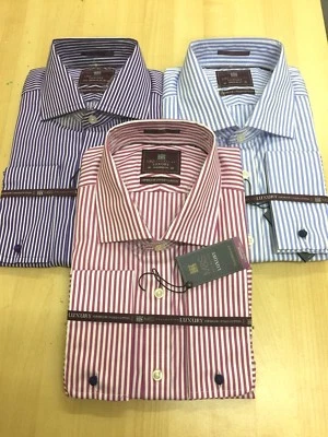 £10.99 • Buy EX-M&S  Mens LUXURY  SUPERIOR 2 FOLD COTTON  French & Button Cuffs SHIRTS