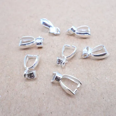 50-200PCS M 925 Sterling Silver Bail Connector Bale Pinch Clasp Pendant Fitting • $8.69