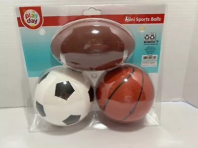 Play Day Mini Sports Balls: Football Basketball Soccer Ball NEW • $6.75