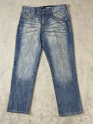 VINTAGE Mecca Jeans Mens 36x32 Blue Denim Straight Leg Relaxed Fit Casual Adult • $19.45