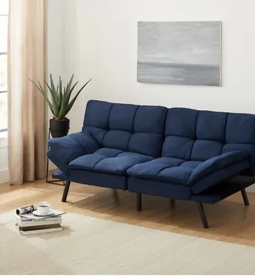 Memory Foam Futon Sofa Couch Bed - Blue • $130