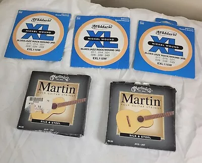 Lot Of D'Adarrio EXL115W & Martin M130 Guitar Strings Complete Never Used • $31.99