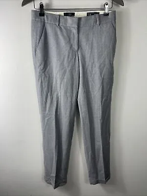 J. Crew Women’s Capri Gray Trousers Tollegno 1900 Italian Wool Cafe Sz 0 • $15.92