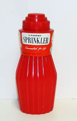 Water Sprinkle Laundry Iron Clothes Vintage Plastic RED Sprinkler Bottle - NOS • $30
