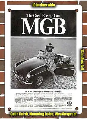 METAL SIGN - 1968 MG MGB The Great Escape Car - 10x14 Inches • $24.61