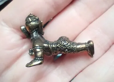 Brass Metal Ganesh Amulet Statue Destroyer Of Obstacles A64 • $15