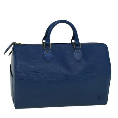 LOUIS VUITTON Epi Speedy 35 Hand Bag Toledo Blue M42995 LV Auth 57982 • $387