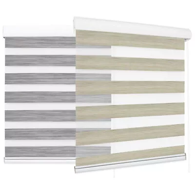 Marlow Blackout Zebra Roller Blind Sheer Curtains Double Window Sunshade Modern • $59.99