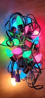 Christmas Lights String Strand C7 Set Of 24 Bulbs Vintage Tested Red Blue Gr Wh • $20