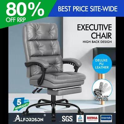 ALFORDSON Office Chair Executive Computer PU Leather Seat Work Recliner Gaming • $129.95