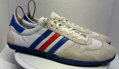 Vintage Adidas Men 13 48 OG Original NET 80 Tennis Sneaker Trainer 3 Stripe Shoe • $94.04