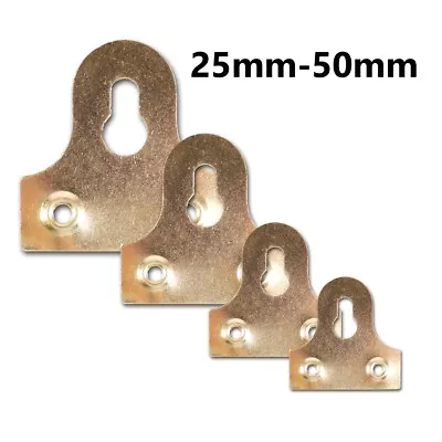 25mm-50mm SLOTTED PICTURE HANGING BRACKET Brass Secure Photo/Mirror Frame Fixing • £3.86