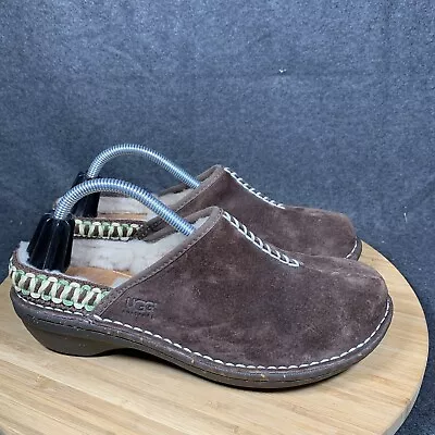 Ugg Australia Women 7 Brown Kohala 5177 Suede Leather Clog Mule Shoes • $24.99