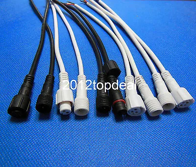 2pin 3pin 4pin White/Black Waterproof LED Strip Connector Cable Male Female IP66 • $0.99