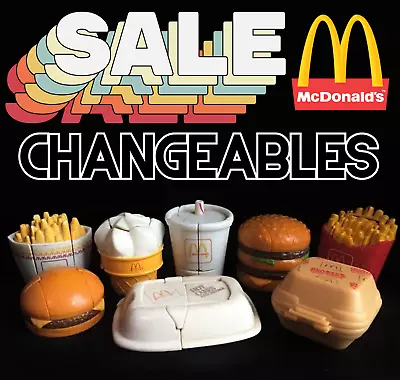 80s McDonalds Changeables Happy Meal Transformers Robots Dino Fries Milkshake • $13.25