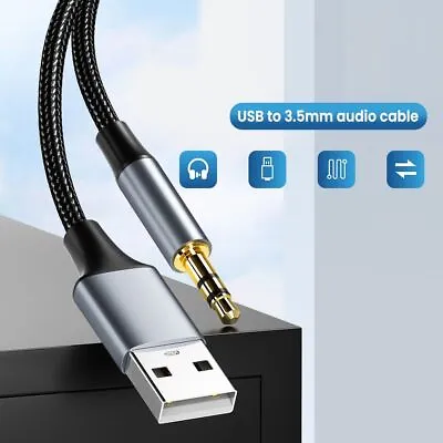 $9.99 • Buy Adapter Wire USB A To 3.5 Jack Male To Male USB To 3.5mm Audio Cable Aux Line