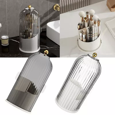 Makeup Brush Holder Dustproof 360 Rotation Makeup Brush Holder Birdcage Storage • $28.99