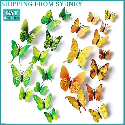 $5.99 • Buy 24PCS 3D Butterfly Wall Removable Stickers Decals Kids Art Nursery Decor Magnets