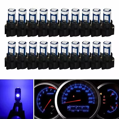 20X Blue T5 74 73 3-SMD LED Instrument Panel Cluster Lights W/ Twist Socket • $13.59