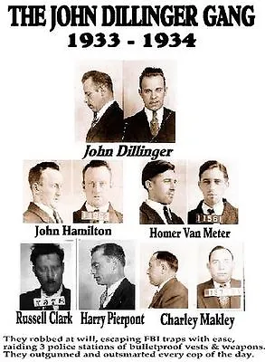 John Dillinger Gang 8x10 Photo Organized Crime Mobster Mob Picture • $4.99