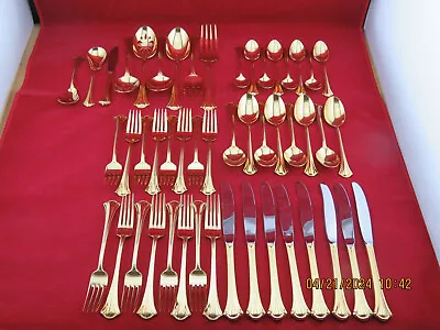 49 Intnl Lyon *gold Resplendence* Goldplated Stainless Flatware! 8 Sets +svg Pcs • $9.99