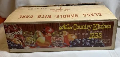 Vintage Kerr Country Kitchen Decorated Jelly/Relish Jars And Lids New Open Box. • $39.99