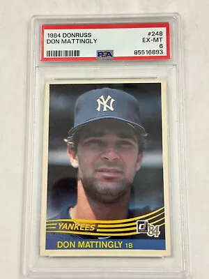 1984 Donruss #248 Don Mattingly RC Rookie New York Yankees PSA 6 EX-MT • $5.50