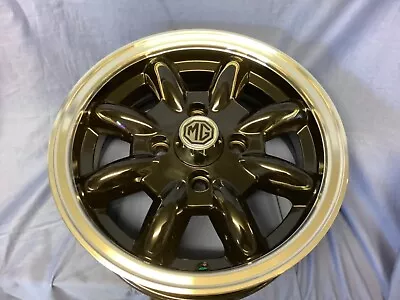 One Single Mg Midget Sprite  5 X 13 Black Painted  Wheel With Polished Rim • $94.66