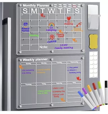 Magnetic Monthly And Weekly Calendars For Fridge.  Stay Organized • $14.49