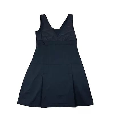 $26.99 • Buy Athleta Tennis Dress Womens Medium Black Pleated Stretch Active Outdoors