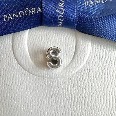 Authentic Pandora Sterling Silver Letter S Alphabet Hearts Charm #797473 • £21.69