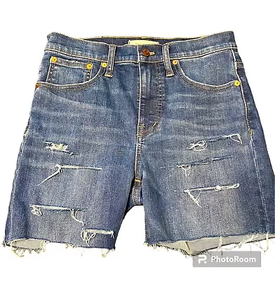 Madewell Women’s Cut Of Denim Shorts Cali-Boot Made Into Jean Shorts Distressed • $9.99