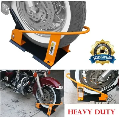 Motorcycle Wheel Chock Stand Harley Davidson Tire Road Mount Floor Truck Trailer • $78.99