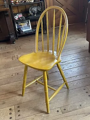 NICHOLS & STONE NS Youth Bow Back Chair VTG  Bamboo Mustard Yellow Childs Seat • $60