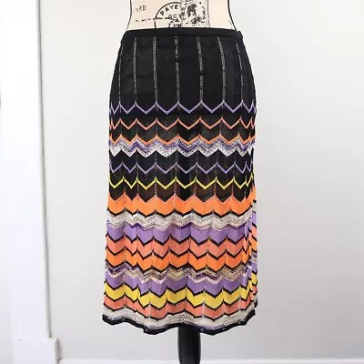 M Missoni Italy Women's Size Small Open Knit Zig Zag UNLINED Skirt Swim Cover • $49.99