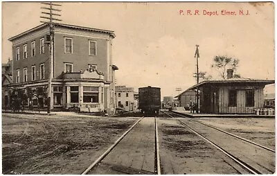 ELMER NJ Pennsylvania Railroad PRR Train Station Depot New Jersey Postcard 1910s • $9.99