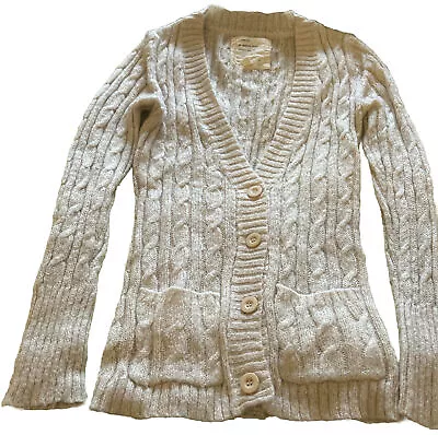 I LOVE H81 Long Sleeve Beige Cardigan Sweater Top Fashion Women's Size L/G • $16.99