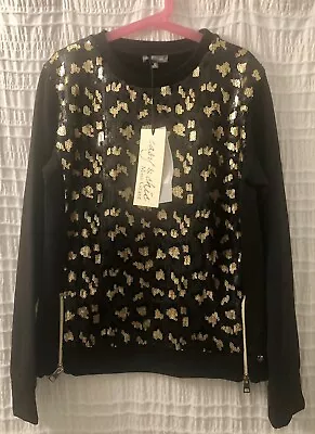 Girls' Sweater By Miss Grant (Color: Black With Gold Sequin Size: 42) • $34.99