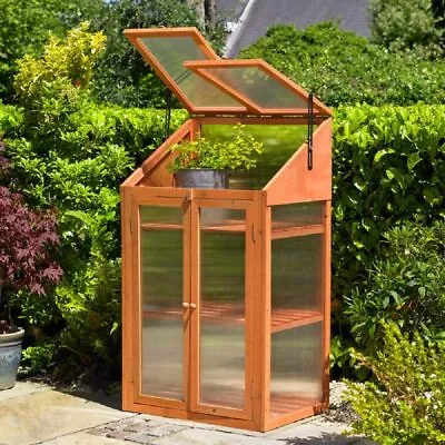 Outdoor Wooden Mini Green House Cold Frame Vegetable Flower Planter Grow House  • £99.99