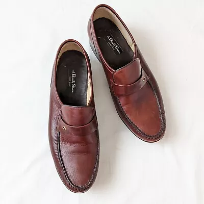 Size Eu 44 70s Leather Loafers Men's Tan Brown Slip On Dress Shoe Vintage  • $45
