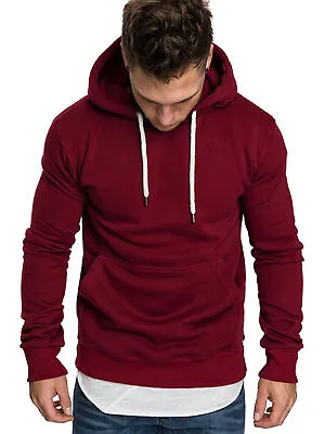 US Men's Plain Pullover Hoodie Casual Hooded Sweatshirt Long Sleeve Classic Top • $16.14