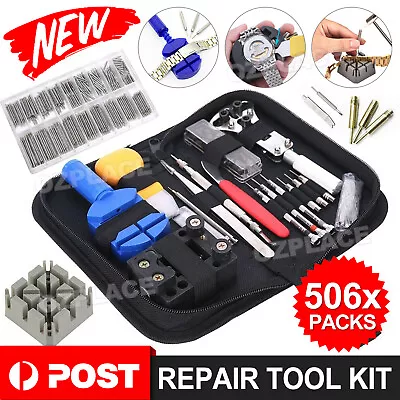 506pcs Watch Repair Tool Kit Back Case Opener Remover Spring Pin Bars Watchmaker • $17.85