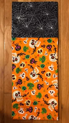 Handmade Cotton Skulls Mustaches & Webs Pillowcase - Homemade Standard Size • $10