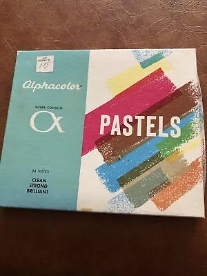 Vintage Pastels Weber COSTELLO ALPHACOLOR Box Of 24 Sticks Complete U.S.A. Art • $21.99